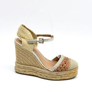 Coach Feline Crochet Wedge Espadrille Sandals 6  Refined fabric, artisanal